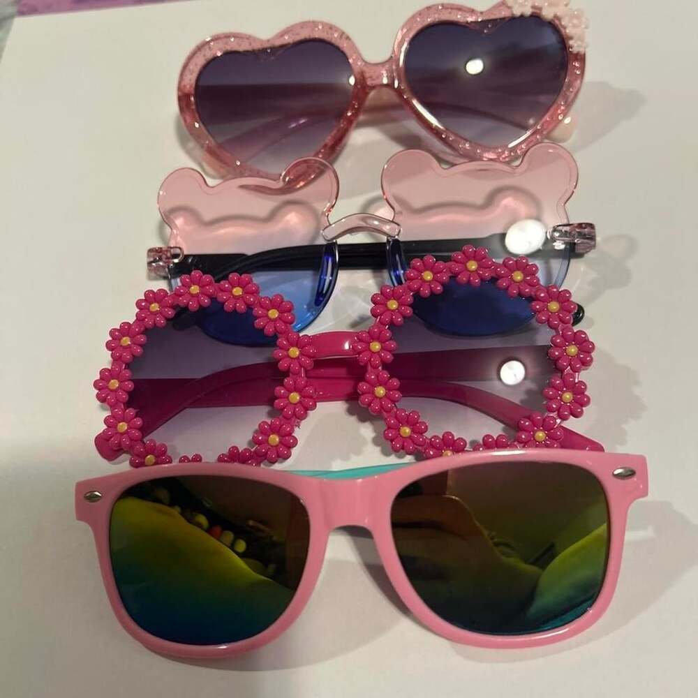 Childrens Sunglasses Bundle Lot of 4 Pairs Pink Blue Novelty